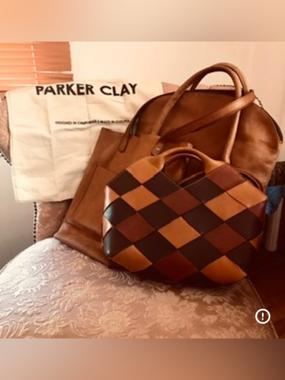 Parker Clay Purse Acacia Patchwork Leather Hansbag Crossbody NEW
